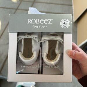 Robeez Cream First Kicks Baby Shoes